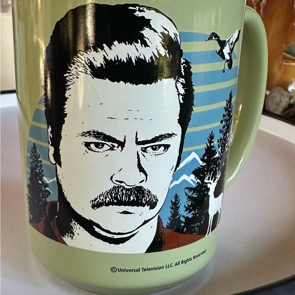 I Regret Nothinh, Ron Swanson. Parks & Rec coffee mug.